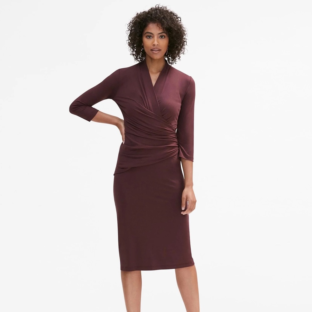 M.M. Lafleur Casey Dress 3/4 Sleeve Faux Wrap
